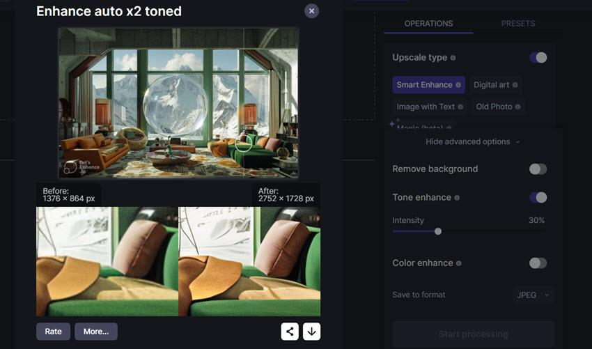 Lets Enhance Image Compare