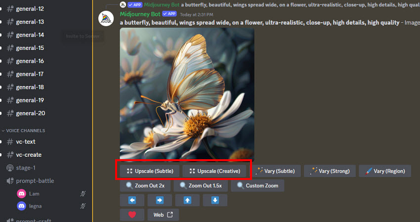 how to Upscale midjourney images