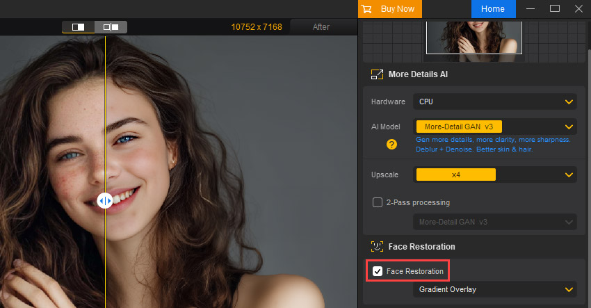 Aiarty Image Enhancer Activate Face Restoration