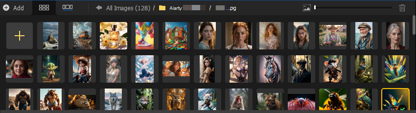 Aiarty Image Enhancer Image List Panel
